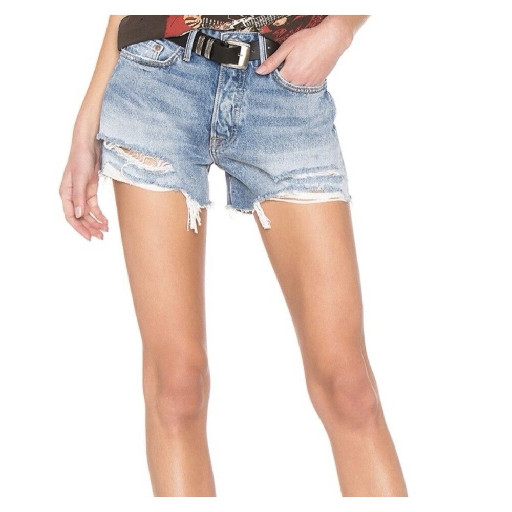 GRLFRND NWT Helena Denim Jean Shorts size 24 Color: Haggard
